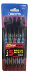 ESCOVA DE DENTE JADEPRO POPMAX BLACK MACIA 5UND - 800022219815