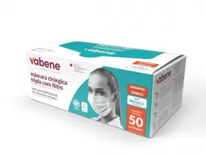 MASCARA DESCARTAVEL TRIPLA C/50 UNID VABENE - 800014970636