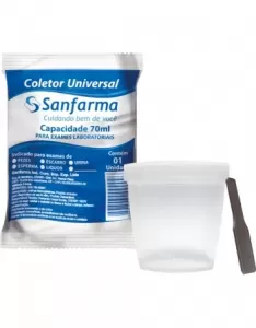 COLETOR SANFARMA S/ CAIXA 70ML TRANSP UNITARIO - 800019410232
