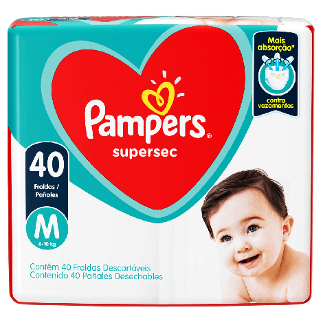 FRALDA PAMPERS SUPER SEC MEGA C/40 M - 800020080551