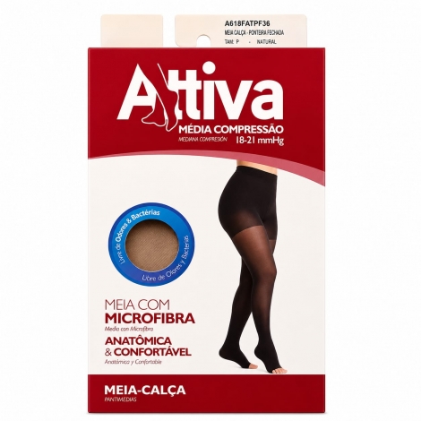 ATTIVA MEIA CALCA DE COMPRESSAO 18-21 P NATURAL x 1