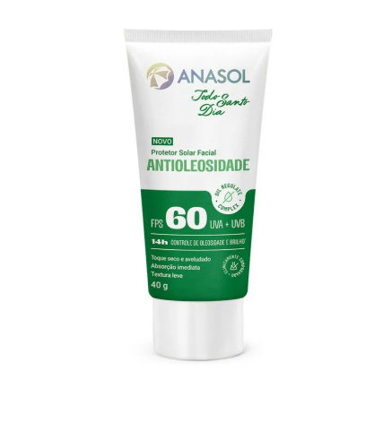 ANASOL PROTETOR SOLAR FACIAL TSD ANTIOLEOSIDADE FPS60 - 40G - 800024699749