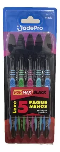 ESCOVA DE DENTE JADEPRO POPMAX BLACK MACIA 5UND - 800022219815