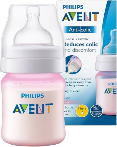 MAMADEIRA AVENT 125ML ANT.COLIC 3.0 ROSA - 800021063994