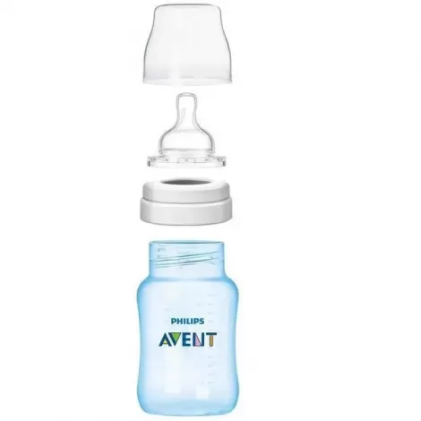 KIT MAMADEIRA AVENT 260ML ANT.COLIC AZUL + BICO N3.0 +6M - 800020220959