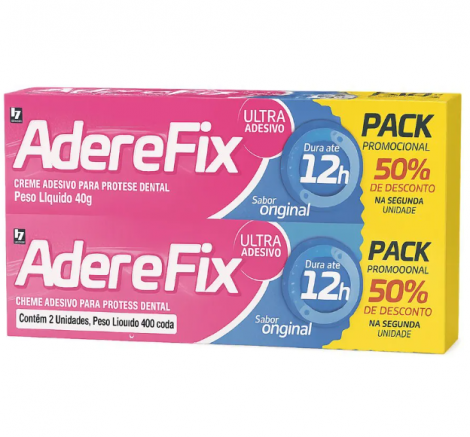 ADEREFIX FIXADOR DE PROTESE DENTARIA 40G PACK C/ 2
