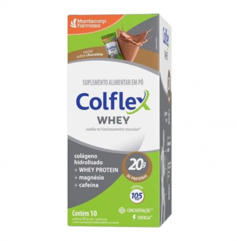 Colflex Whey Protein C/10 Saches Sabor Chocolate