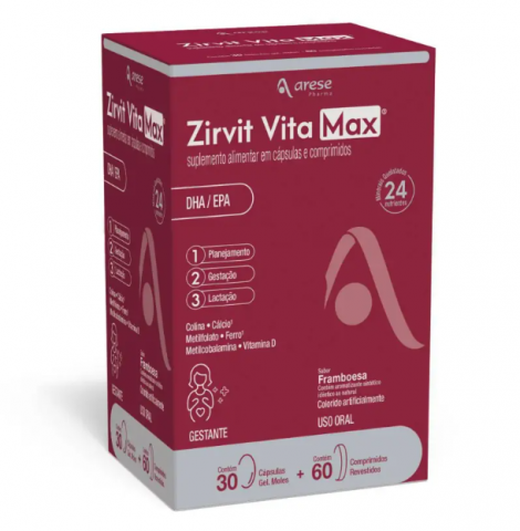 Zirvit Vita Max Suplemento Alimentar C/60 CPR + 30 Capsulas