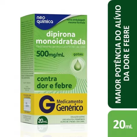 DIPIRONA SODICA GOTAS 20ML 500MG/ML NEO QUIMICA - 800024261105