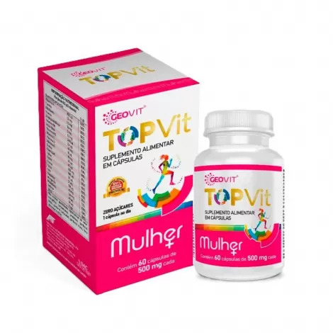 TOP VIT CAPSULAS MULHER 500MG x 60