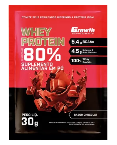 WHEY PROTEIN GROWTH - SACHÊ 30G  CHOCOLATE - 800023251090