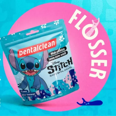 FLOSSER DENTAL INFANTIL STITCH MORANGO - 800023144654